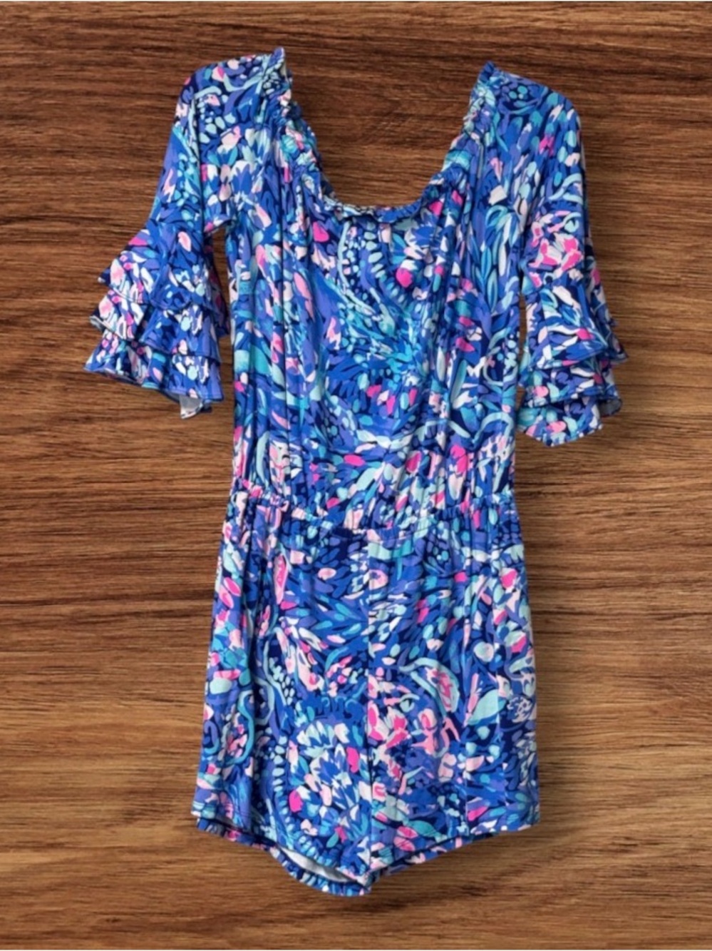 EUC Lilly Pulitzer Calla Off-the-shoulder Romper SZ S